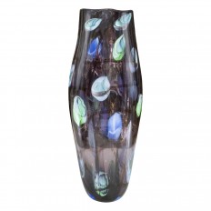Tall purlpe and green Murano glass vase